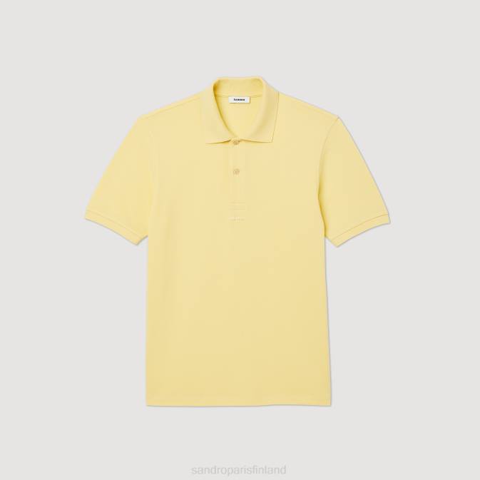 Sandro Paris miehet kumilogoinen poolopaita VLHP733 vaatteet keltainen