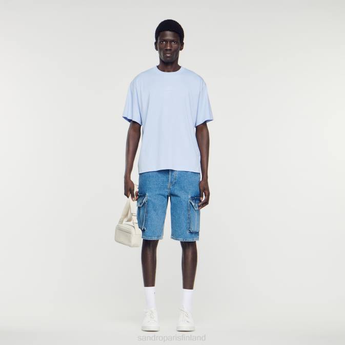 Sandro Paris miehet kuminen logollinen t-paita VLHP739 vaatteet yksi väri