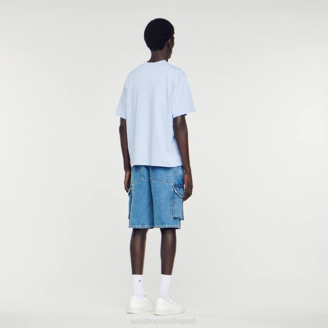 Sandro Paris miehet kuminen logollinen t-paita VLHP739 vaatteet yksi väri