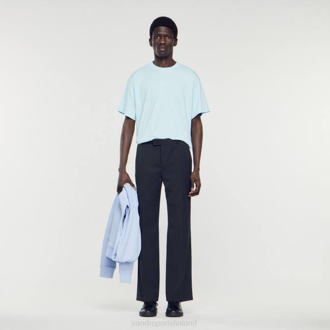 Sandro Paris miehet kuminen logollinen t-paita VLHP804 vaatteet yksi väri