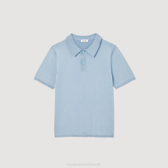 Sandro Paris miehet lyhythihainen neulottu poolopaita VLHP705 vaatteet yksi väri