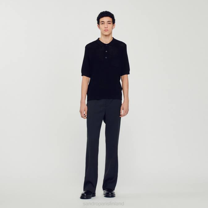 Sandro Paris miehet lyhythihainen poolopusero VLHP748 vaatteet musta