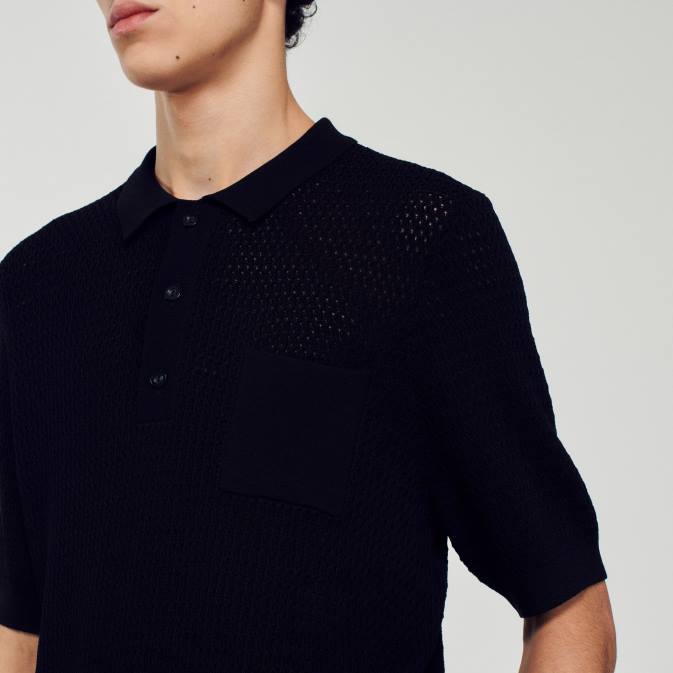 Sandro Paris miehet lyhythihainen poolopusero VLHP748 vaatteet musta