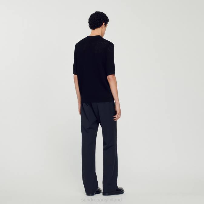 Sandro Paris miehet lyhythihainen poolopusero VLHP748 vaatteet musta