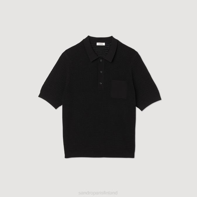 Sandro Paris miehet lyhythihainen poolopusero VLHP748 vaatteet musta