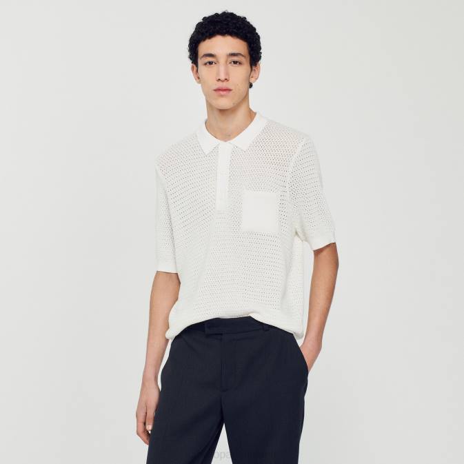 Sandro Paris miehet lyhythihainen poolopusero VLHP763 vaatteet valkoinen