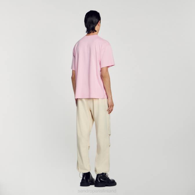Sandro Paris miehet meritähti t-paita VLHP591 vaatteet vaaleanpunainen