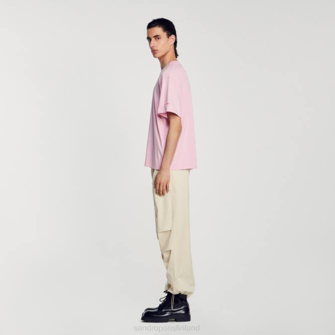 Sandro Paris miehet meritähti t-paita VLHP591 vaatteet vaaleanpunainen
