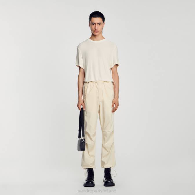 Sandro Paris miehet pyöreä pääntie t-paita VLHP585 vaatteet ekru