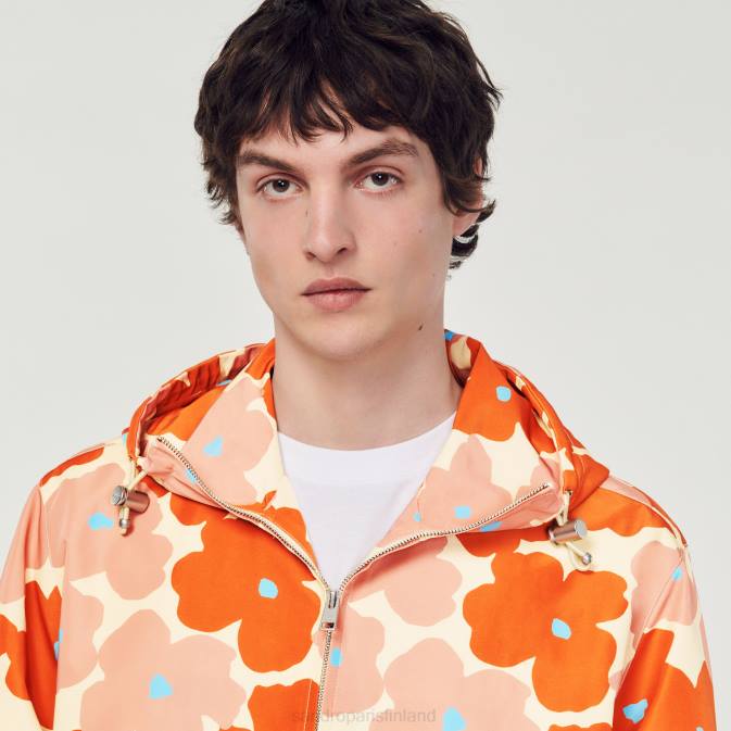 Sandro Paris miehet kukkakuvioinen takki VLHP747 vaatteet oranssi