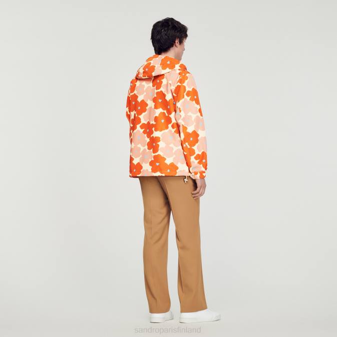 Sandro Paris miehet kukkakuvioinen takki VLHP747 vaatteet oranssi