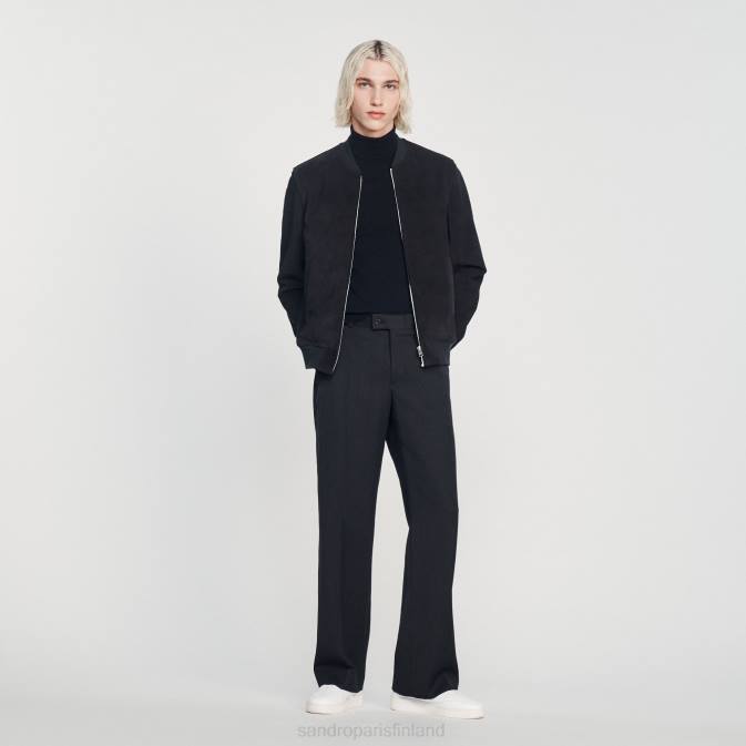 Sandro Paris miehet mokka nahkatakki VLHP622 vaatteet laivastonsininen