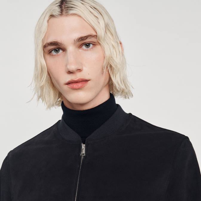 Sandro Paris miehet mokka nahkatakki VLHP622 vaatteet laivastonsininen