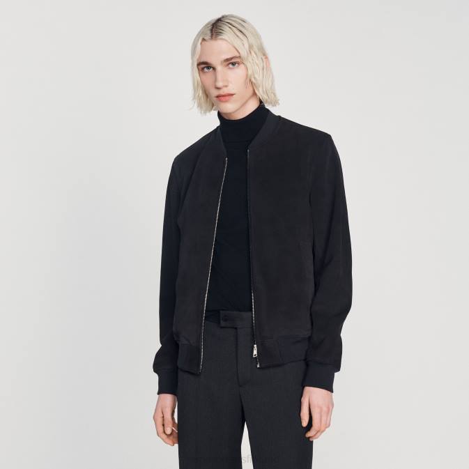 Sandro Paris miehet mokka nahkatakki VLHP622 vaatteet laivastonsininen