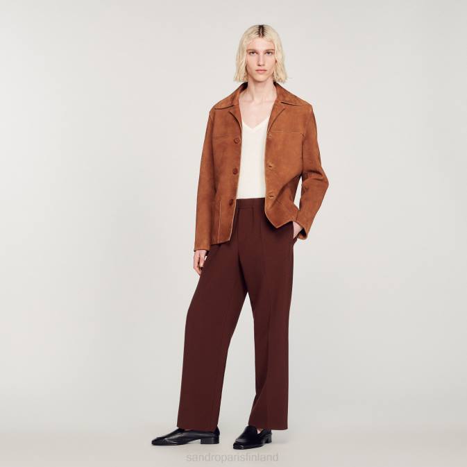 Sandro Paris miehet mokkanahka takki VLHP749 vaatteet ruskea