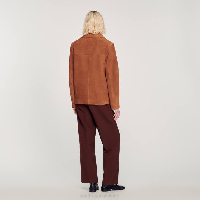 Sandro Paris miehet mokkanahka takki VLHP749 vaatteet ruskea