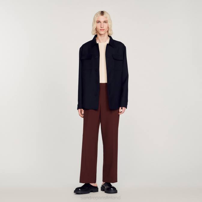 Sandro Paris miehet napillinen päällyspaita VLHP816 vaatteet laivastonsininen