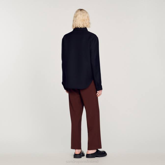 Sandro Paris miehet napillinen päällyspaita VLHP816 vaatteet laivastonsininen