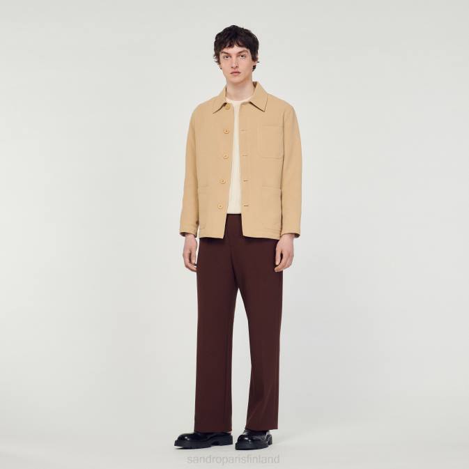 Sandro Paris miehet työntekijän takki VLHP765 vaatteet beige