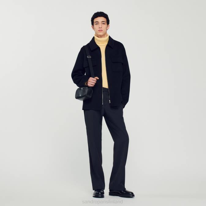 Sandro Paris miehet villainen takki VLHP682 vaatteet musta