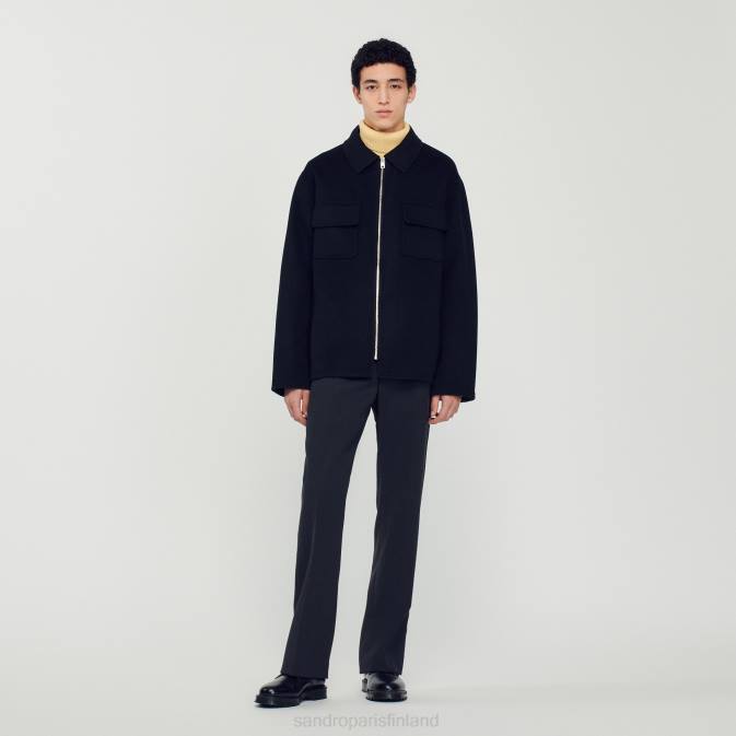 Sandro Paris miehet villainen takki VLHP682 vaatteet musta