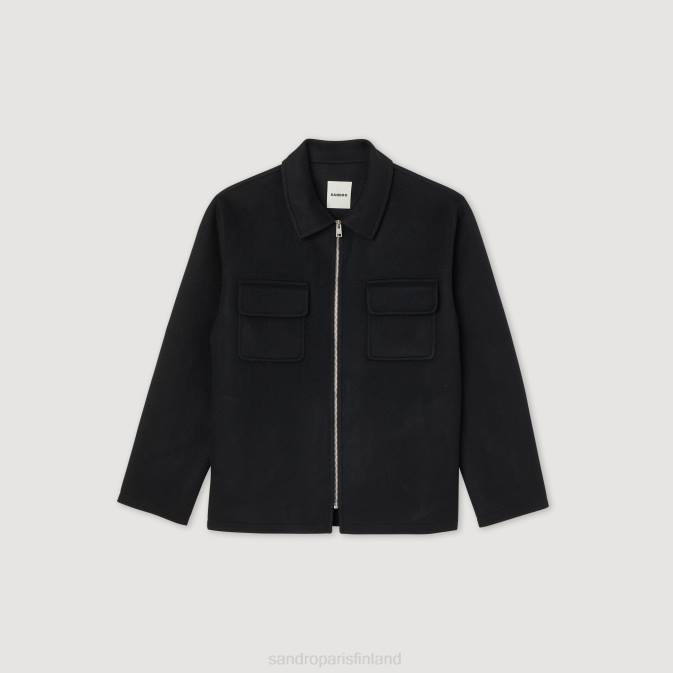 Sandro Paris miehet villainen takki VLHP682 vaatteet musta