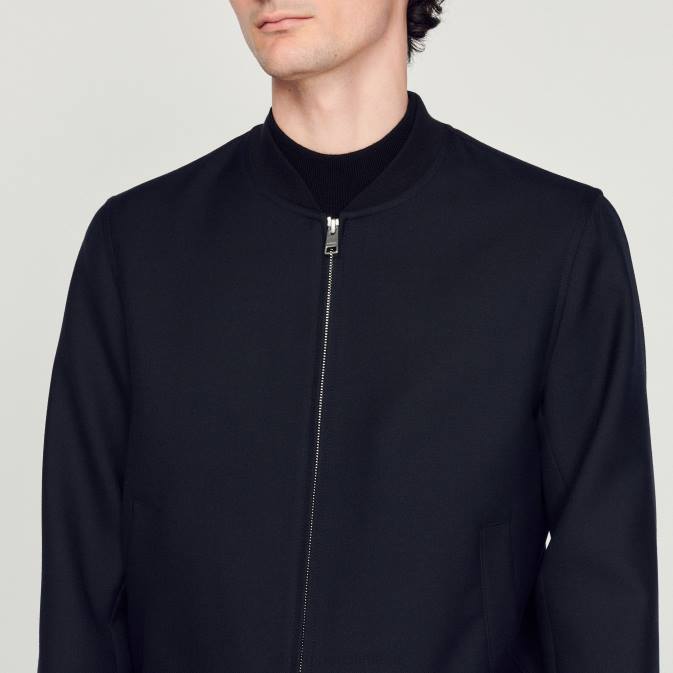 Sandro Paris miehet villainen yliopistotakki VLHP608 vaatteet laivastonsininen