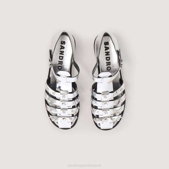 Sandro Paris naiset olyma-nastalliset sandaalit VLHP487 jalkineet hopea