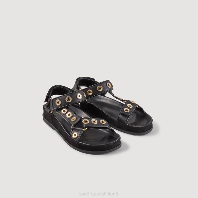 Sandro Paris naiset tekojalokivisandaalit VLHP482 jalkineet musta