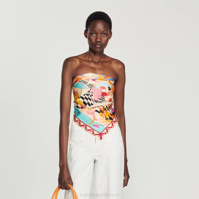 Sandro Paris naiset silkkihuivi VLHP520 Lisätarvikkeet oranssi