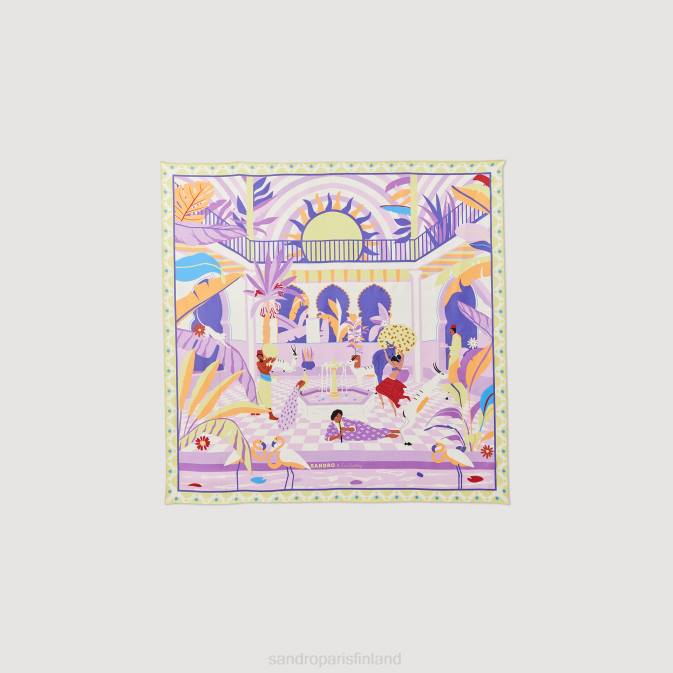 Sandro Paris naiset silkkihuivi VLHP521 Lisätarvikkeet violetti