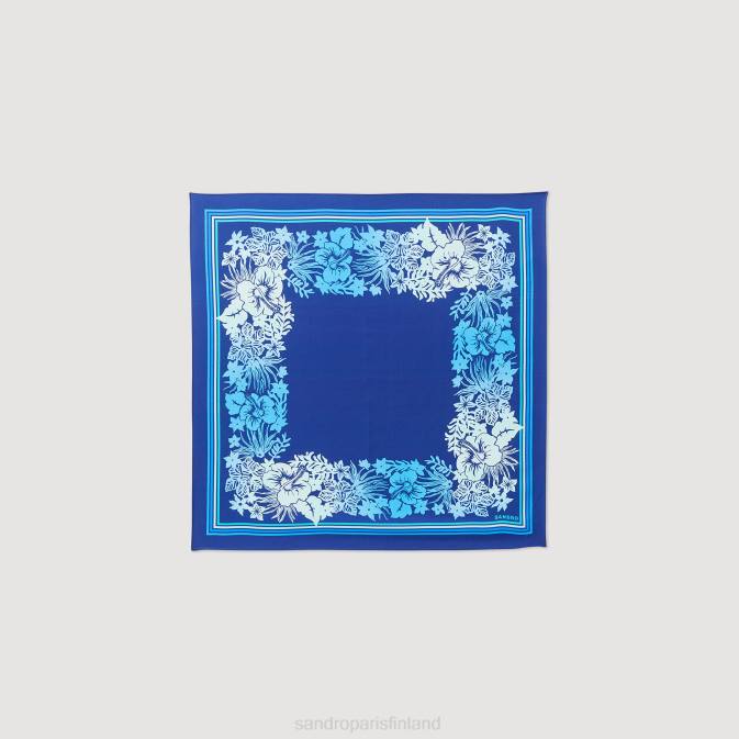 Sandro Paris naiset silkkihuivi VLHP543 Lisätarvikkeet sininen