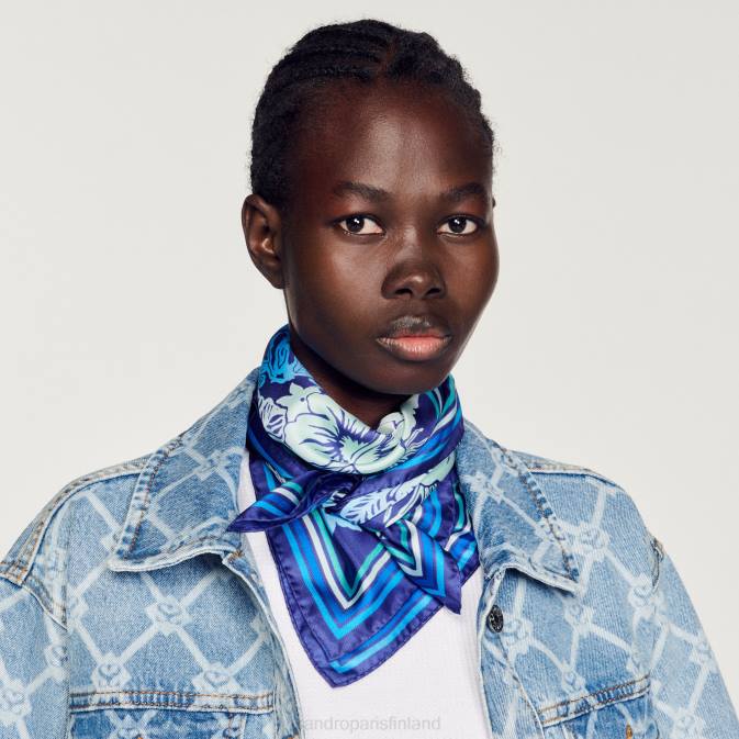 Sandro Paris naiset silkkihuivi VLHP543 Lisätarvikkeet sininen