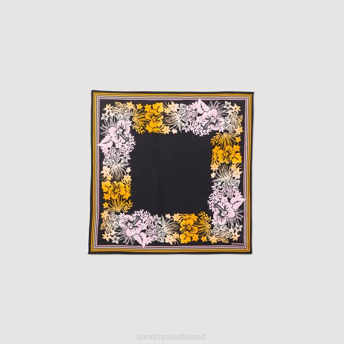 Sandro Paris naiset silkkihuivi VLHP551 Lisätarvikkeet musta