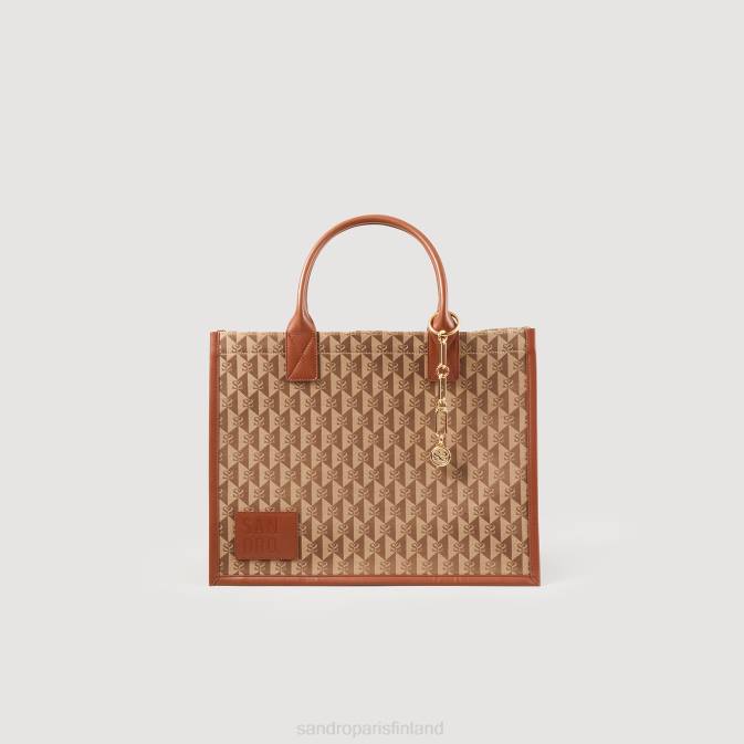 Sandro Paris naiset kasbah-logo jacquard-laukku VLHP567 Lisätarvikkeet ruskea