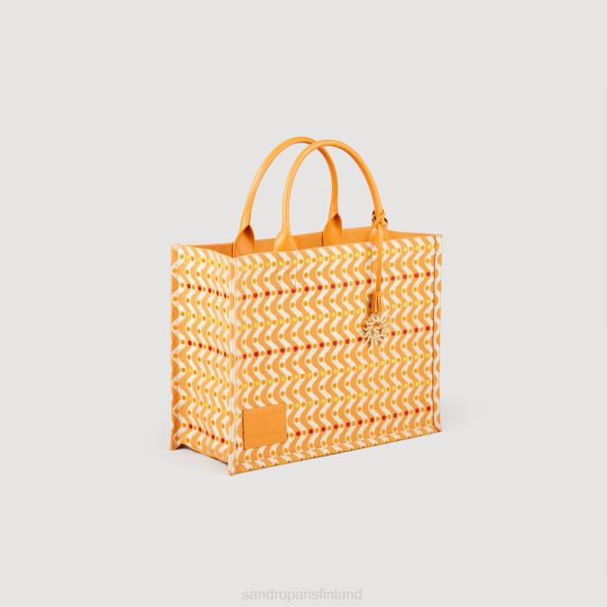 Sandro Paris naiset kirjailtu kasbah-laukku VLHP518 Lisätarvikkeet oranssi
