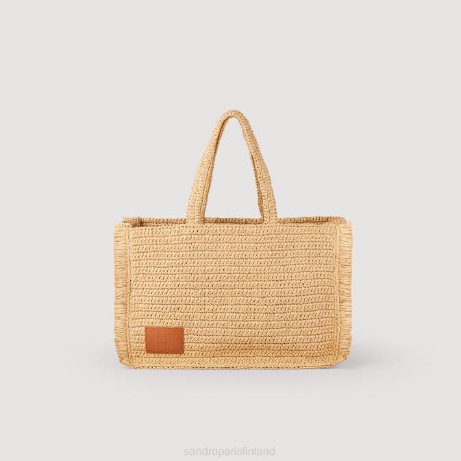 Sandro Paris naiset raffia kasbah laukku VLHP574 Lisätarvikkeet beige