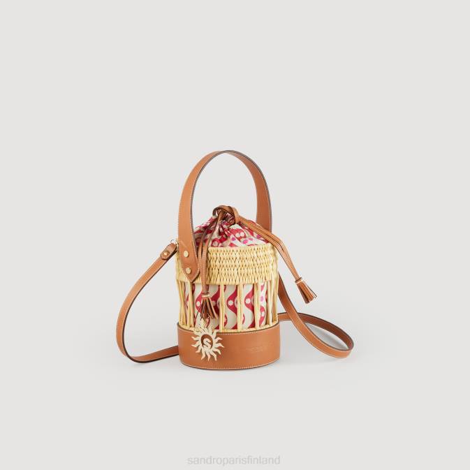 Sandro Paris naiset raffia ämpärilaukku VLHP517 Lisätarvikkeet luonnollinen