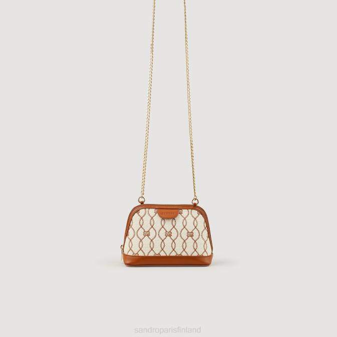 Sandro Paris naiset rittah laukku monogrammikankaasta VLHP578 Lisätarvikkeet ruskea/ekru