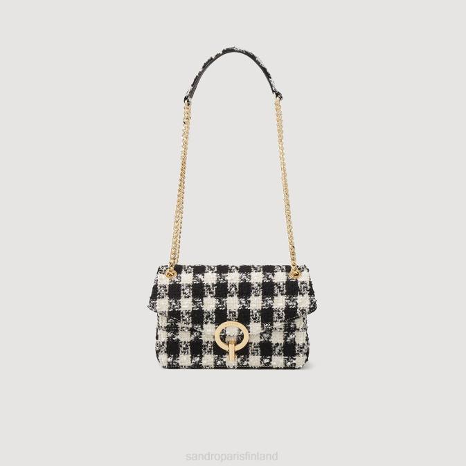 Sandro Paris naiset yza pussi houndstooth tweedissä VLHP501 Lisätarvikkeet musta/ekru