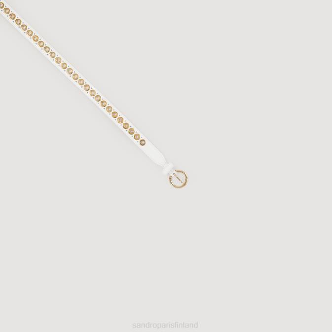 Sandro Paris naiset kaksinkertainen nahkavyö silmukoilla VLHP558 Lisätarvikkeet 0 (luonnonvalkoinen)