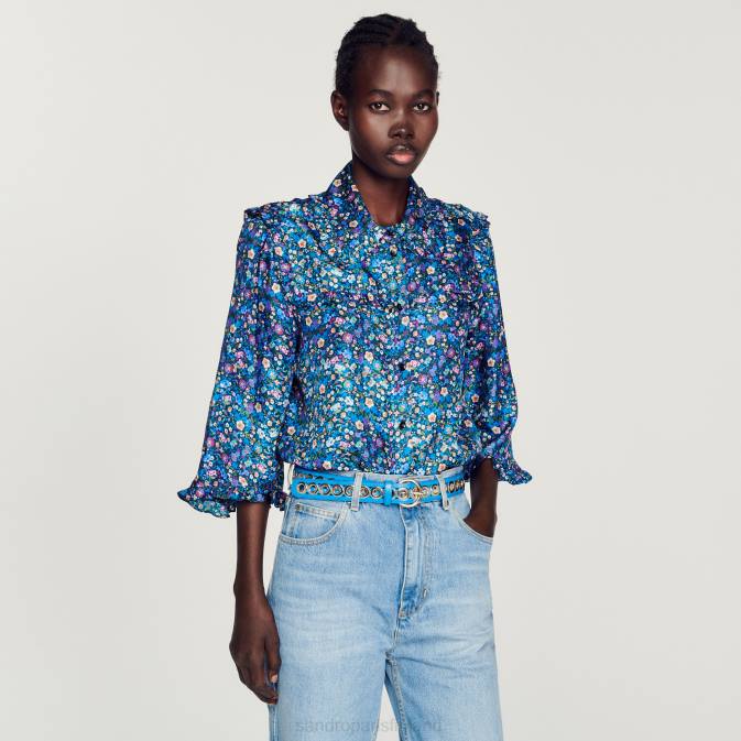 Sandro Paris naiset nahkavyö VLHP513 Lisätarvikkeet sininen