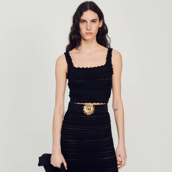 Sandro Paris naiset nahkavyö VLHP569 Lisätarvikkeet musta