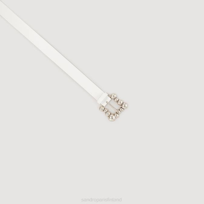 Sandro Paris naiset vyö pallokoristeellisella soljella VLHP519 Lisätarvikkeet valkoinen