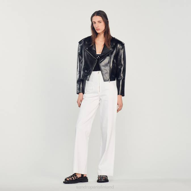 Sandro Paris naiset leveät kangashousut VLHP274 vaatteet valkoinen