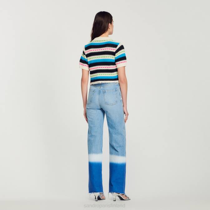 Sandro Paris naiset solmittavat farkut VLHP246 vaatteet sininen farkku