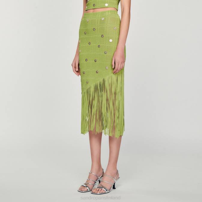 Sandro Paris naiset hapsuinen neulehame VLHP133 vaatteet oliivinvihreä