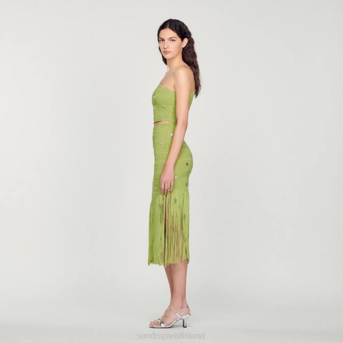 Sandro Paris naiset hapsuinen neulehame VLHP133 vaatteet oliivinvihreä