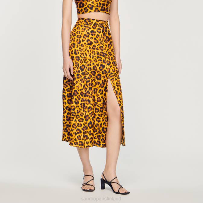 Sandro Paris naiset leopardihame VLHP257 vaatteet oranssi/musta