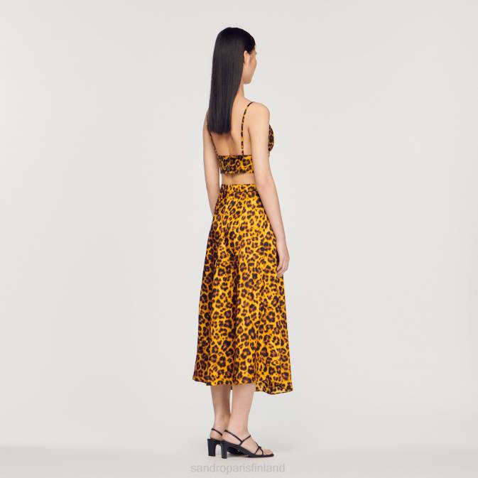 Sandro Paris naiset leopardihame VLHP257 vaatteet oranssi/musta